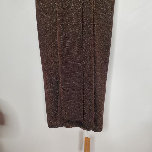 Reformation Zion Two Piece Set Long Sleeve Midi Skirt Metallic Shimmer Size XL - Picture 7 of 13